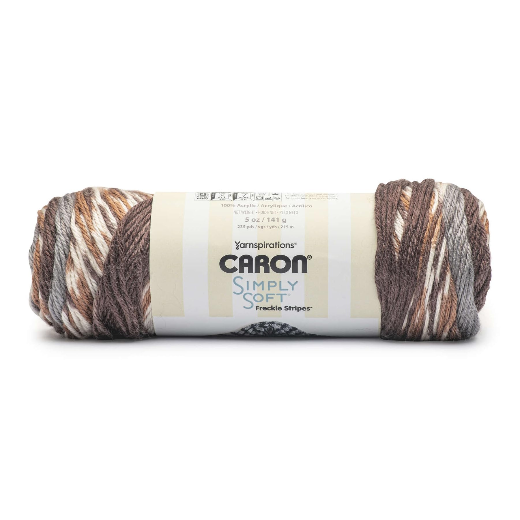 Amazon.com: Caron Simply Soft Freckle Stripes Yarn-Sienna 291075-75002